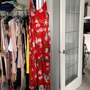 RW&CO maxi dress with side zipper and ties in the back size 12